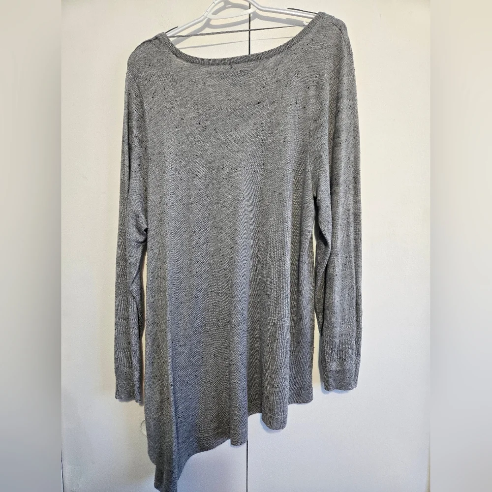 Apt. 9‎ Women's Speckled Gray Asymmetrical Sweater- Size 1X